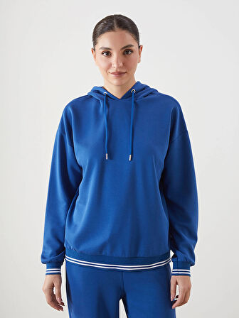 LCWAIKIKI Classic Mavi Oversize Kadın Hoodie