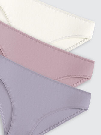 LCW DREAM Lila Düz Bikini Külot 3'lü Paket