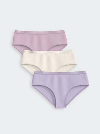 LCW DREAM Lila Düz Hipster Külot 3'lü Paket