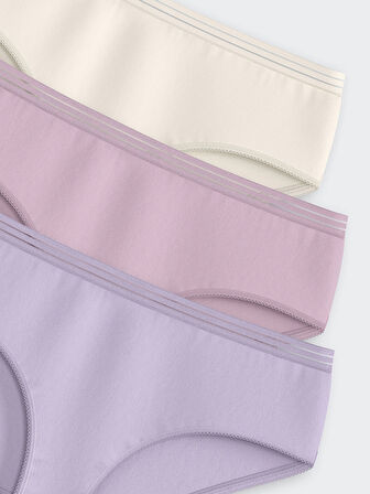 LCW DREAM Lila Düz Hipster Külot 3'lü Paket