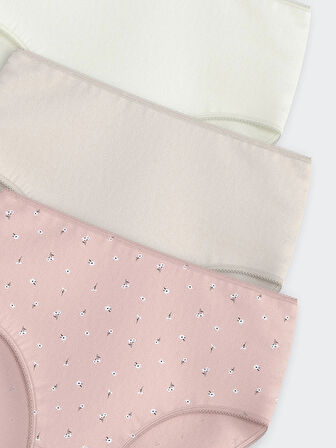 LCW DREAM Pembe Çiçekli Klasik Külot 3'lü Paket