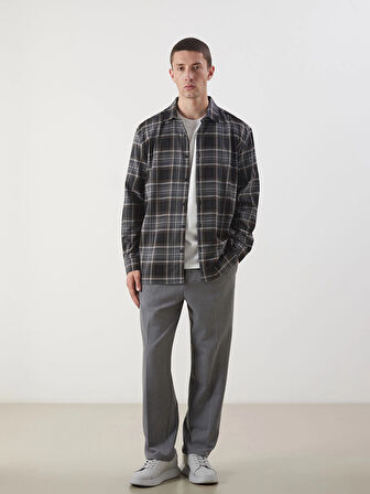 LCW Vision Siyah Regular Fit Ekose Erkek Gömlek