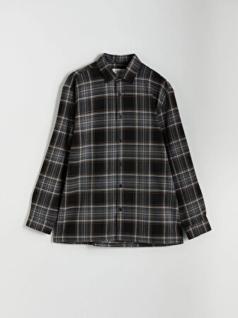 LCW Vision Siyah Regular Fit Ekose Erkek Gömlek