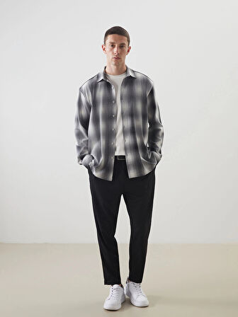 LCW Vision Siyah Regular Fit Ekose Erkek Gömlek