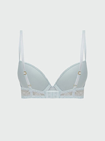 LCW DREAM Mavi Balenli Dolgusuz Dantelli Tişört Sütyen