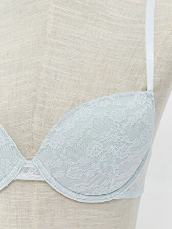 LCW DREAM Mavi Balenli Dolgusuz Dantelli Tişört Sütyen