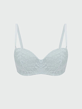 LCW DREAM Mavi Balenli Dolgusuz Dantelli Straplez Sütyen