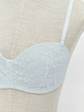 LCW DREAM Mavi Balenli Dolgusuz Dantelli Straplez Sütyen