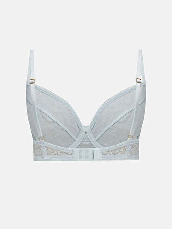 LCW DREAM Mavi Balenli Dolgusuz Dantelli Tişört Sütyen