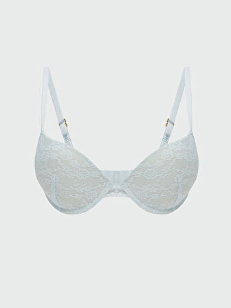 LCW DREAM Mavi Balenli Dolgulu Dantelli Tişört Sütyen