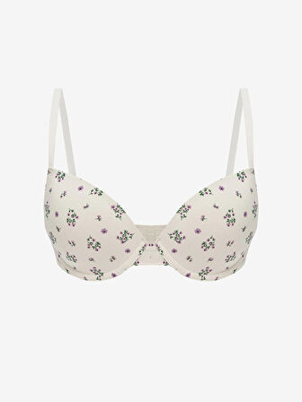 LCW DREAM Pembe Balenli Dolgusuz Çiçekli Tişört Sütyen