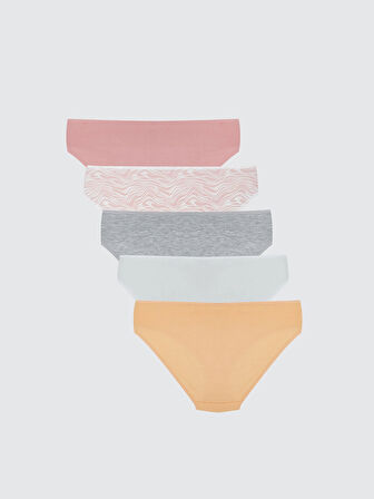 LCW Young Pembe Baskılı Bikini Külot 5'li Paket