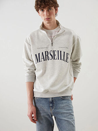 XSIDE Beyaz Dik Yaka Erkek Sweatshirt