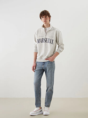 XSIDE Beyaz Dik Yaka Erkek Sweatshirt