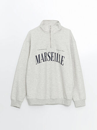 XSIDE Beyaz Dik Yaka Erkek Sweatshirt