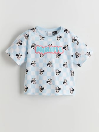 LCW Kids Beyaz Minnie Mouse Baskılı Kız Çocuk Şortlu Pijama Takım