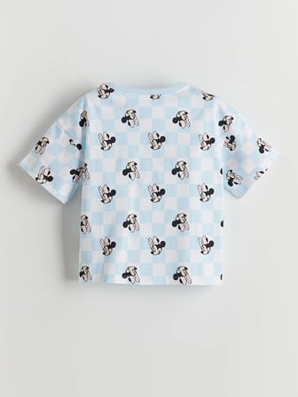 LCW Kids Beyaz Minnie Mouse Baskılı Kız Çocuk Şortlu Pijama Takım