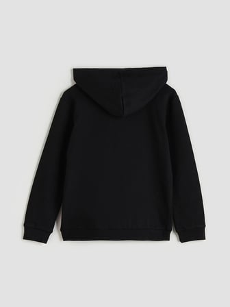 LCW Kids Siyah Kapüşonlu Erkek Çocuk Fermuarlı Sweatshirt