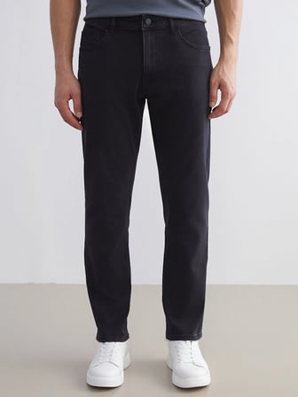 LCW Jeans Siyah 779 Regular Fit İçi Polarlı Kışlık Erkek Jean Pantolon
