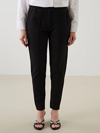 LCW Grace Siyah Beli Lastikli Havuç Kesim Kadın Pantolon
