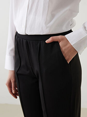 LCW Grace Siyah Beli Lastikli Havuç Kesim Kadın Pantolon