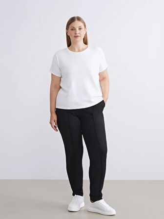 LCW Grace Siyah Beli Lastikli Havuç Kesim Kadın Pantolon