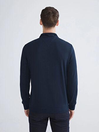 SOUTHBLUE Lacivert Dik Yaka Baskılı Erkek Sweatshirt