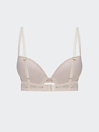 LCW DREAM Pembe Balenli Dolgusuz Dantelli Tişört Sütyen