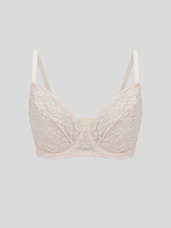 LCW DREAM Pembe Balenli Dolgusuz Dantelli Tişört Sütyen