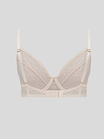 LCW DREAM Pembe Balenli Dolgusuz Dantelli Tişört Sütyen