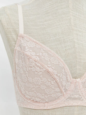 LCW DREAM Pembe Balenli Dolgusuz Dantelli Tişört Sütyen