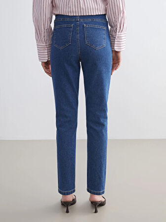 LCW Modest Indigo Mom Fit Kadın Jean Pantolon