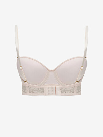 LCW DREAM Pembe Balenli Dolgusuz Dantelli Straplez Sütyen