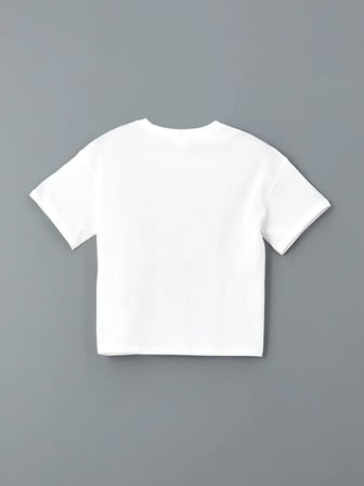 LCW Kids Beyaz Bisiklet Yaka Kız Çocuk Şortlu Pijama Takımı