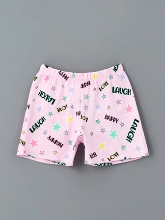 LCW Kids Beyaz Bisiklet Yaka Kız Çocuk Şortlu Pijama Takımı