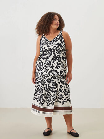 LCWAIKIKI Classic Siyah Beli Lastikli Desenli Etek