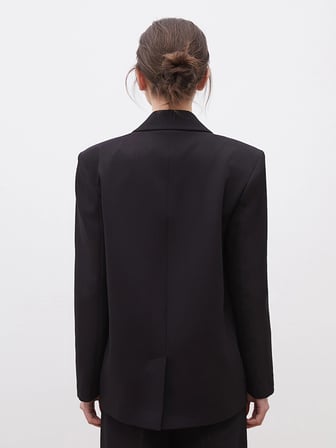LC Waikiki Siyah Krep Kadın Blazer Ceket