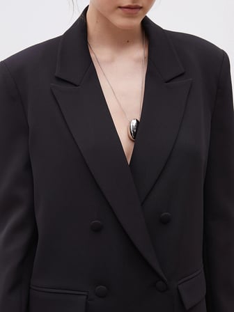 LC Waikiki Siyah Krep Kadın Blazer Ceket