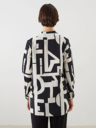 LCWAIKIKI Classic Siyah Desenli Kadın Gömlek Tunik