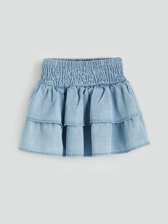 LCW Kids Mavi Beli Lastikli Kız Çocuk Jean Etek