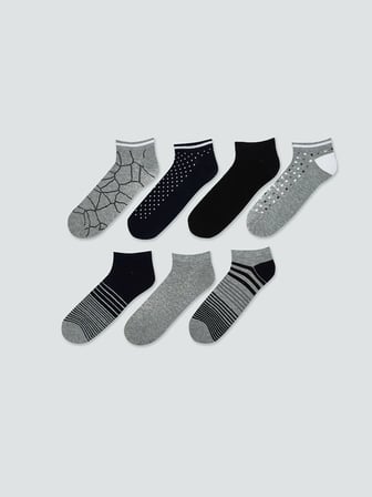 LCW ACCESSORIES Karışık Desenli Erkek Patik Çorap 7'li