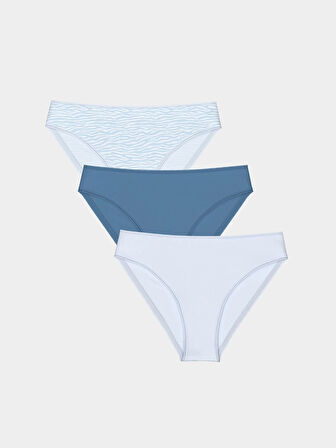 LCW DREAM Lila Desenli Bikini Külot 3'lü Paket