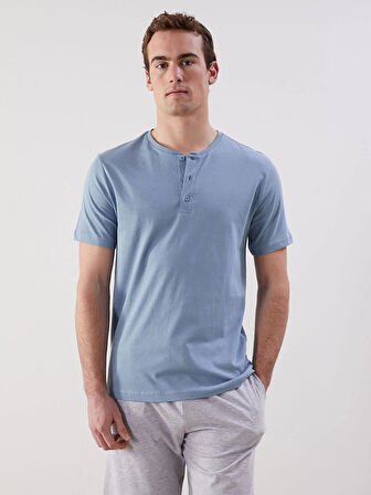 LC WAIKIKI Mavi Standart Kalıp Erkek Şortlu Pijama Takımı