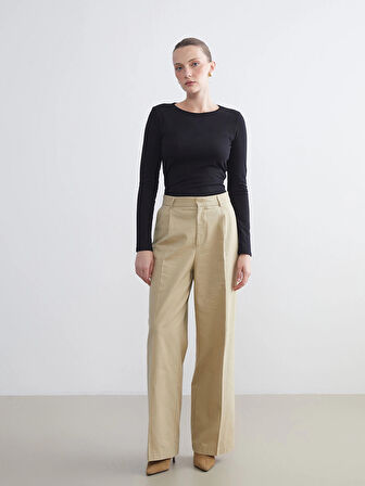 LCWAIKIKI Classic Siyah Bisiklet Yaka Kadın Body