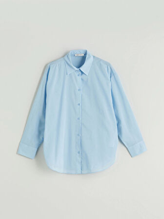 LCW Vision Mavi Oversize Kadın Gömlek