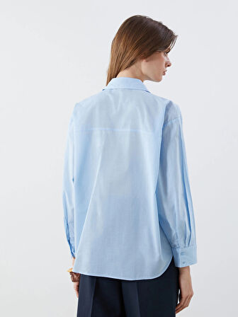 LCW Vision Mavi Oversize Kadın Gömlek