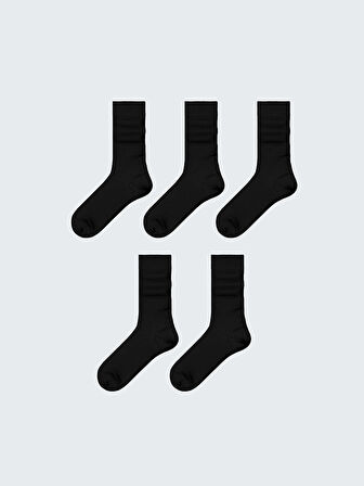 LCW ACCESSORIES Siyah Bambu Erkek Soket Çorap 5'li