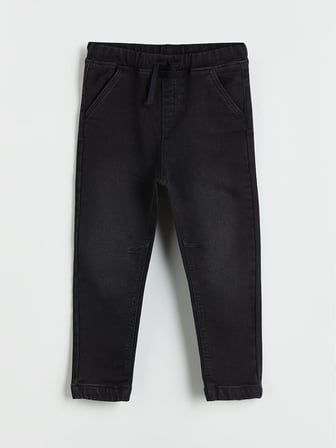 LCW Kids Siyah Basic Erkek Çocuk Polar Astarlı Jean Pantolon