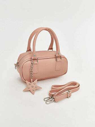 LCW ACCESSORIES Pembe Deri Görünümlü Kadın Omuz Çantası