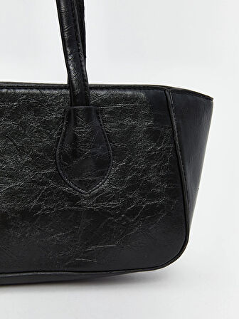 LCW ACCESSORIES Siyah Deri Görünümlü Kadın Omuz Çantası